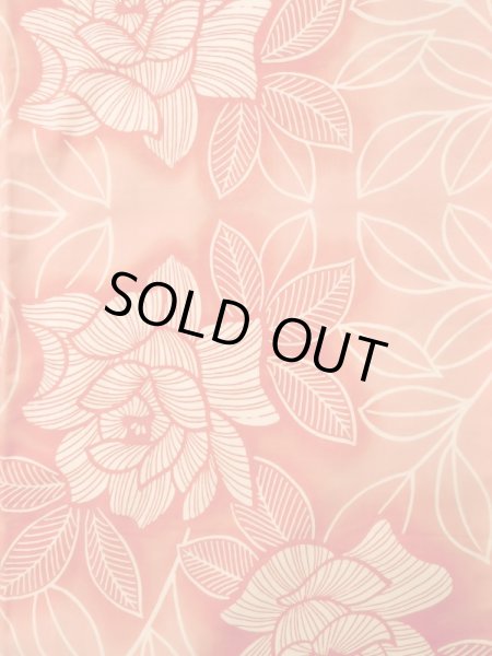 画像3: K0426B  浴衣(日本製) 女性用着物 1960〜1970年代 綿 淡い  オレンジ, バラ 【中古】 【USED】 【リサイクル】 ★★★☆☆ (3)