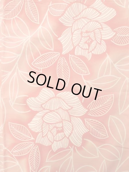 画像4: K0426B  浴衣(日本製) 女性用着物 1960〜1970年代 綿 淡い  オレンジ, バラ 【中古】 【USED】 【リサイクル】 ★★★☆☆ (4)