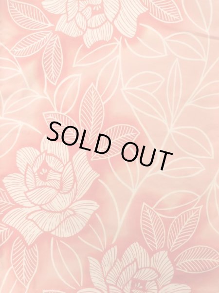 画像5: K0426B  浴衣(日本製) 女性用着物 1960〜1970年代 綿 淡い  オレンジ, バラ 【中古】 【USED】 【リサイクル】 ★★★☆☆ (5)