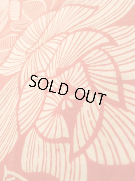 画像9: K0426B  浴衣(日本製) 女性用着物 1960〜1970年代 綿 淡い  オレンジ, バラ 【中古】 【USED】 【リサイクル】 ★★★☆☆ (9)