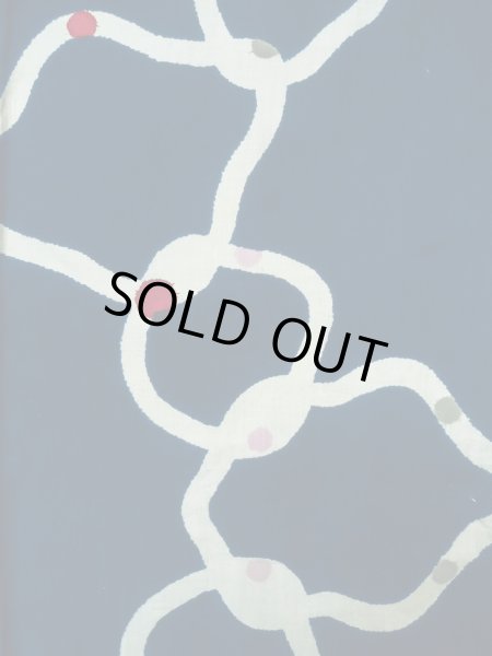 画像4: K0426G  浴衣(日本製) 女性用着物 1960〜1970年代 綿麻   藍, 四角 【中古】 【USED】 【リサイクル】 ★★★☆☆ (4)