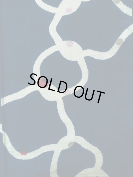 画像5: K0426G  浴衣(日本製) 女性用着物 1960〜1970年代 綿麻   藍, 四角 【中古】 【USED】 【リサイクル】 ★★★☆☆ (5)