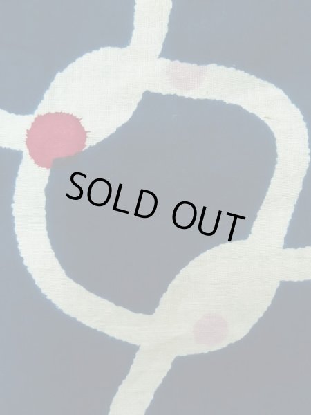 画像8: K0426G  浴衣(日本製) 女性用着物 1960〜1970年代 綿麻   藍, 四角 【中古】 【USED】 【リサイクル】 ★★★☆☆ (8)