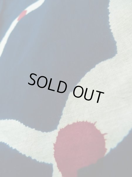 画像9: K0426G  浴衣(日本製) 女性用着物 1960〜1970年代 綿麻   藍, 四角 【中古】 【USED】 【リサイクル】 ★★★☆☆ (9)