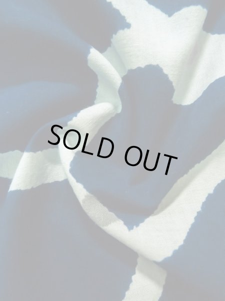 画像13: K0426G  浴衣(日本製) 女性用着物 1960〜1970年代 綿麻   藍, 四角 【中古】 【USED】 【リサイクル】 ★★★☆☆ (13)