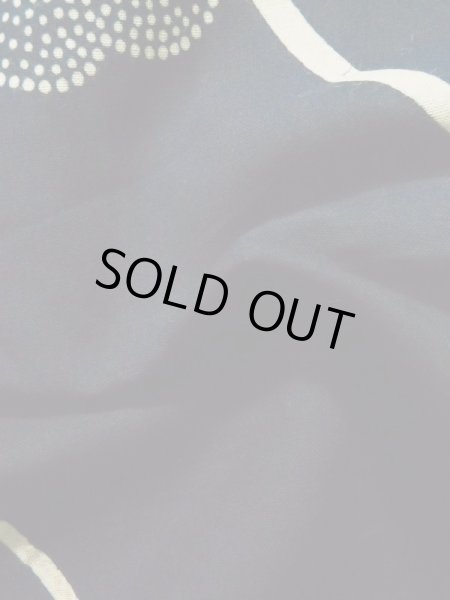 画像12: K0426N  浴衣（日本製） 女性用着物 紫陽花、1960〜1970年代 綿   藍,  【中古】 【USED】 【リサイクル】 ★★☆☆☆ (12)