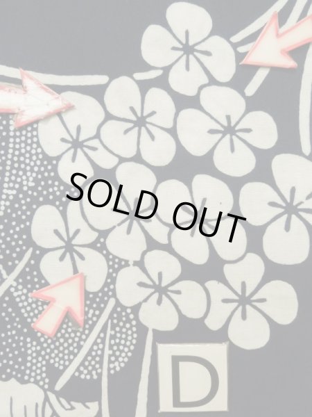 画像18: K0426N  浴衣（日本製） 女性用着物 紫陽花、1960〜1970年代 綿   藍,  【中古】 【USED】 【リサイクル】 ★★☆☆☆ (18)