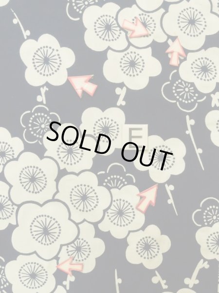 画像19: K0426O  浴衣（日本製） 女性用着物 1960〜1970年代 綿   藍, 梅 【中古】 【USED】 【リサイクル】 ★★★☆☆ (19)