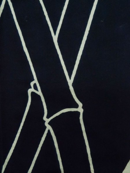 画像6: K0426R  浴衣(日本製) 女性用着物 1960〜1970年代 綿   藍, 竹 【中古】 【USED】 【リサイクル】 ★★★☆☆ (6)