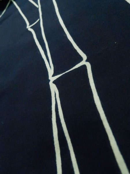 画像9: K0426R  浴衣(日本製) 女性用着物 1960〜1970年代 綿   藍, 竹 【中古】 【USED】 【リサイクル】 ★★★☆☆ (9)