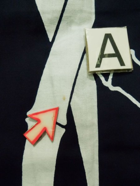 画像15: K0426R  浴衣(日本製) 女性用着物 1960〜1970年代 綿   藍, 竹 【中古】 【USED】 【リサイクル】 ★★★☆☆ (15)