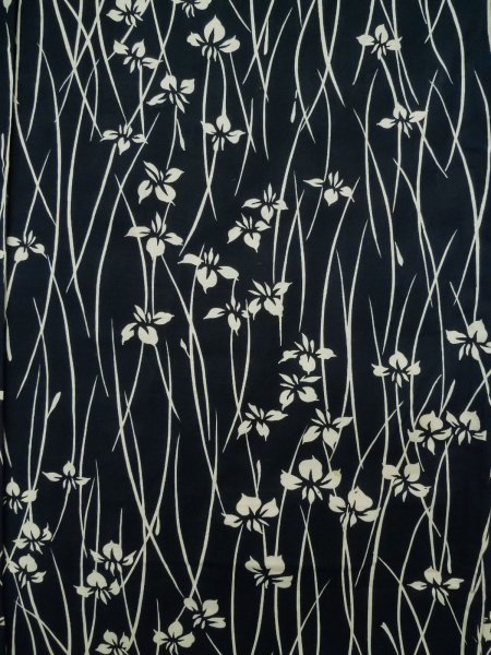 画像3: K0426V 女性用 浴衣（日本製）   綿 藍,  あやめ 【中古】【USED】【リサイクル】 ★★★☆☆【K0426V】 (3)