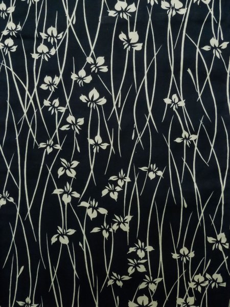 画像5: K0426V 女性用 浴衣（日本製）   綿 藍,  あやめ 【中古】【USED】【リサイクル】 ★★★☆☆【K0426V】 (5)