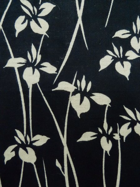 画像7: K0426V 女性用 浴衣（日本製）   綿 藍,  あやめ 【中古】【USED】【リサイクル】 ★★★☆☆【K0426V】 (7)