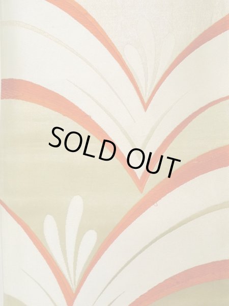 画像2: K0506N 袋帯  女性用着物 シルク(正絹)   シルバー(銀) 抽象的模様   【中古】 【USED】 【リサイクル】 ★★★☆☆ (2)