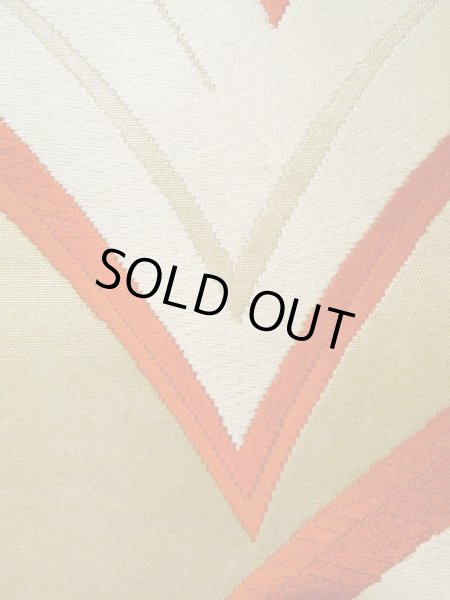 画像5: K0506N 袋帯  女性用着物 シルク(正絹)   シルバー(銀) 抽象的模様   【中古】 【USED】 【リサイクル】 ★★★☆☆ (5)