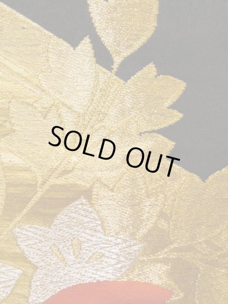 画像6: K0512L 袋帯  女性用着物 シルク(正絹)   黒 桐   【中古】 【USED】 【リサイクル】 ★★★★☆ (6)