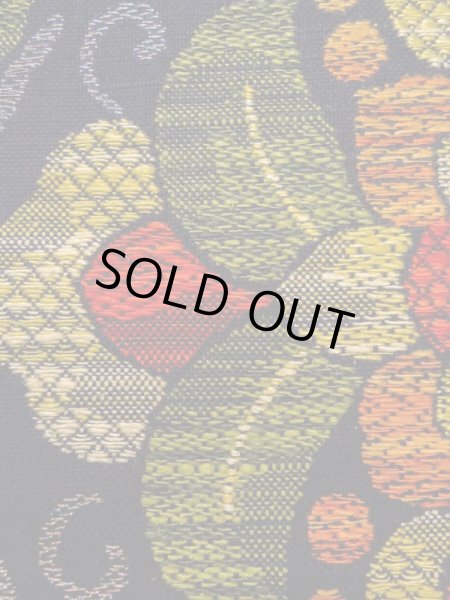 画像6: K0512U 名古屋帯 女性用着物 シルク(正絹) 深い  ネイビー(紺) 花 【中古】 【USED】 【リサイクル】 ★★★★☆ (6)