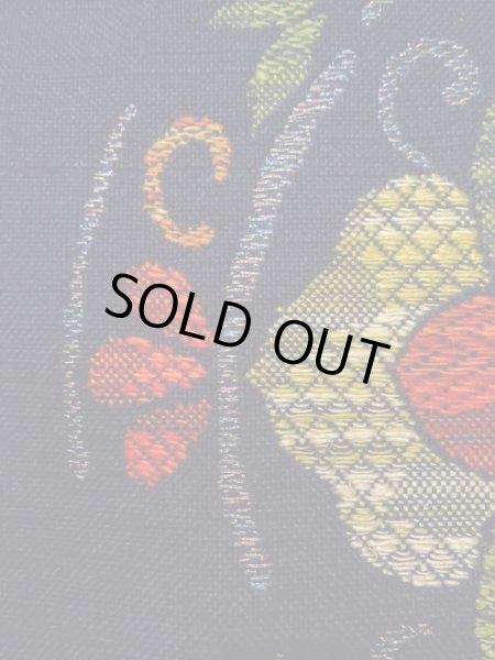 画像7: K0512U 名古屋帯 女性用着物 シルク(正絹) 深い  ネイビー(紺) 花 【中古】 【USED】 【リサイクル】 ★★★★☆ (7)