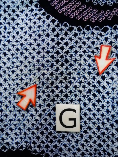 画像22: K0526A  浴衣（日本製） 女性用着物 有松絞り、1980-1990年代 綿 ヘザー（杢）  藍, 抽象的模様 【中古】 【USED】 【リサイクル】 ★★☆☆☆ (22)