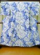 画像1: K0526C 女性用 浴衣（日本製）  有松絞り  綿 淡い藍,  葉 【中古】【USED】【リサイクル】 ★★☆☆☆【K0526C】 (1)
