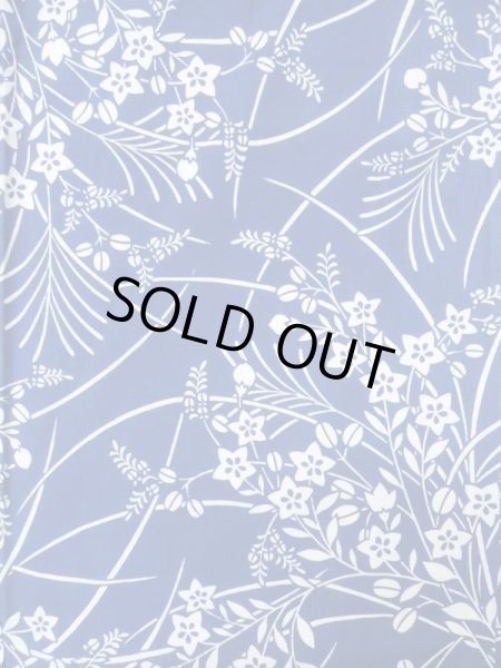 画像3: K0526K  浴衣（日本製） 女性用着物 1980-1990年代 綿   水色, 萩 【中古】 【USED】 【リサイクル】 ★★☆☆☆ (3)