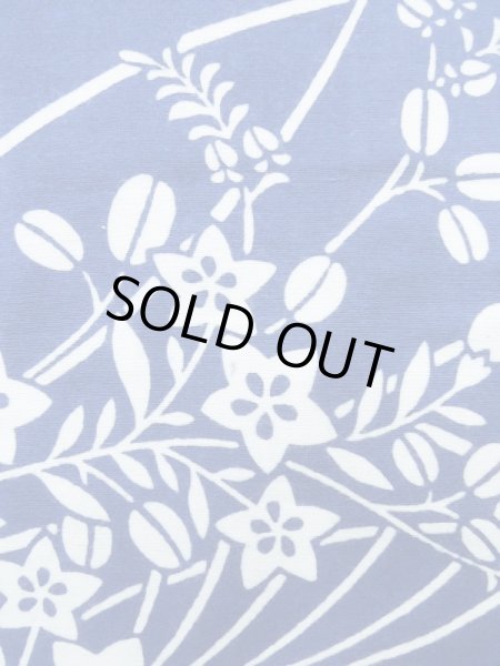 画像8: K0526K  浴衣（日本製） 女性用着物 1980-1990年代 綿   水色, 萩 【中古】 【USED】 【リサイクル】 ★★☆☆☆ (8)