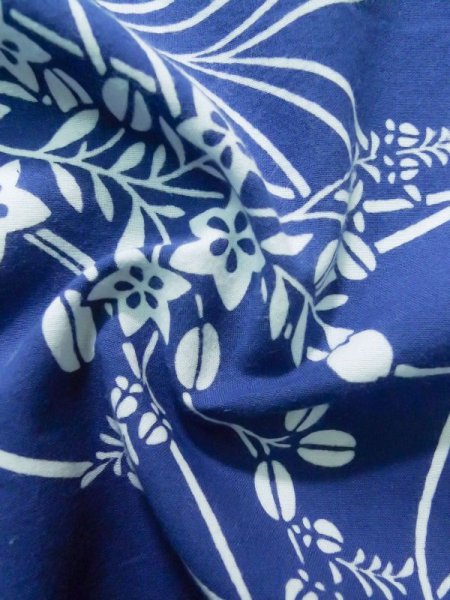 画像13: K0526K  浴衣(日本製) 女性用着物 1980-1990年代 綿   水色, 萩 【中古】 【USED】 【リサイクル】 ★★☆☆☆ (13)