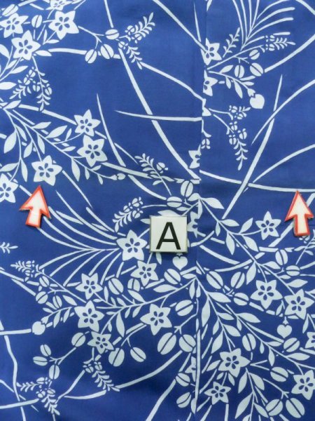 画像15: K0526K  浴衣(日本製) 女性用着物 1980-1990年代 綿   水色, 萩 【中古】 【USED】 【リサイクル】 ★★☆☆☆ (15)