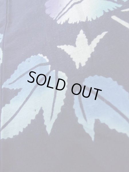 画像10: K0526P  注染浴衣 女性用着物 朝顔、1970-1980年代 綿麻   藍,  【中古】 【USED】 【リサイクル】 ★★☆☆☆ (10)