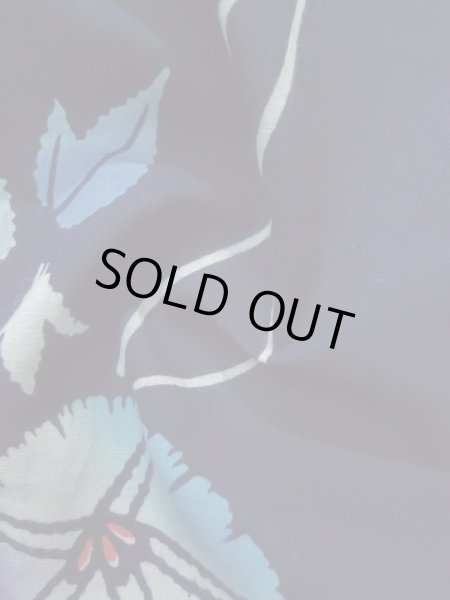 画像13: K0526P  注染浴衣 女性用着物 朝顔、1970-1980年代 綿麻   藍,  【中古】 【USED】 【リサイクル】 ★★☆☆☆ (13)