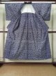画像2: K0526Q  浴衣（日本製） 女性用着物 1970-1980年代 綿   藍, 花 【中古】 【USED】 【リサイクル】 ★★★☆☆ (2)