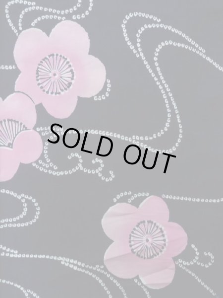 画像5: K0526R  注染浴衣 女性用着物 1970-1980年代 綿麻   藍, 菊 【中古】 【USED】 【リサイクル】 ★★★☆☆ (5)