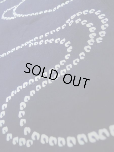 画像11: K0526R  注染浴衣 女性用着物 1970-1980年代 綿麻   藍, 菊 【中古】 【USED】 【リサイクル】 ★★★☆☆ (11)