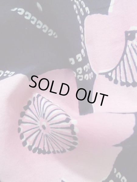 画像13: K0526R  注染浴衣 女性用着物 1970-1980年代 綿麻   藍, 菊 【中古】 【USED】 【リサイクル】 ★★★☆☆ (13)