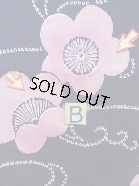 画像16: K0526R  注染浴衣 女性用着物 1970-1980年代 綿麻   藍, 菊 【中古】 【USED】 【リサイクル】 ★★★☆☆ (16)