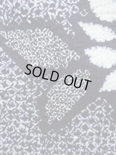 画像7: K0526V  浴衣(日本製) 女性用着物 1980-1990年代 化繊 ヘザー(杢)  青, 花 【中古】 【USED】 【リサイクル】 ★★☆☆☆ (7)