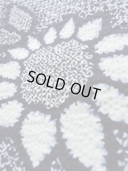 画像8: K0526V  浴衣(日本製) 女性用着物 1980-1990年代 化繊 ヘザー(杢)  青, 花 【中古】 【USED】 【リサイクル】 ★★☆☆☆ (8)