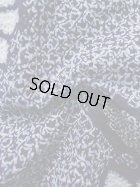 画像11: K0526V  浴衣(日本製) 女性用着物 1980-1990年代 化繊 ヘザー(杢)  青, 花 【中古】 【USED】 【リサイクル】 ★★☆☆☆ (11)