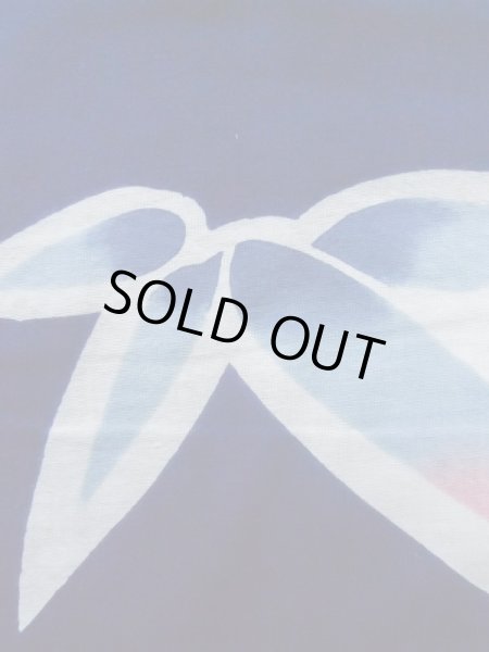 画像8: K0526Y  注染浴衣 女性用着物 1980-1990年代 綿   藍, 笹 【中古】 【USED】 【リサイクル】 ★★☆☆☆ (8)