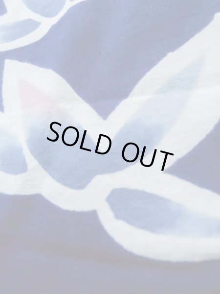 画像11: K0526Y  注染浴衣 女性用着物 1980-1990年代 綿   藍, 笹 【中古】 【USED】 【リサイクル】 ★★☆☆☆ (11)