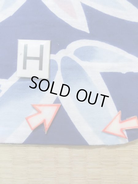 画像22: K0526Y  注染浴衣 女性用着物 1980-1990年代 綿   藍, 笹 【中古】 【USED】 【リサイクル】 ★★☆☆☆ (22)