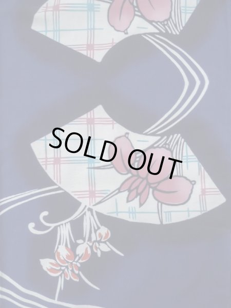 画像3: K0527D  注染浴衣 女性用着物 1980-2000年代 綿   藍, あやめ 【中古】 【USED】 【リサイクル】 ★★★☆☆ (3)