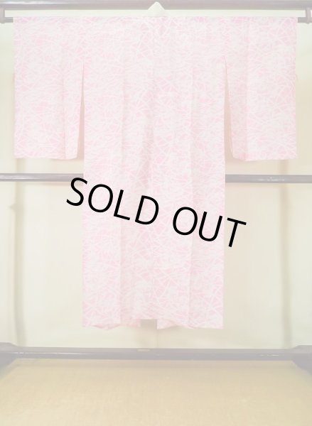 画像2: K0602D  襦袢 女性用着物  シルク(正絹)   ピンク, 花 【中古】 【USED】 【リサイクル】 ★★☆☆☆ (2)