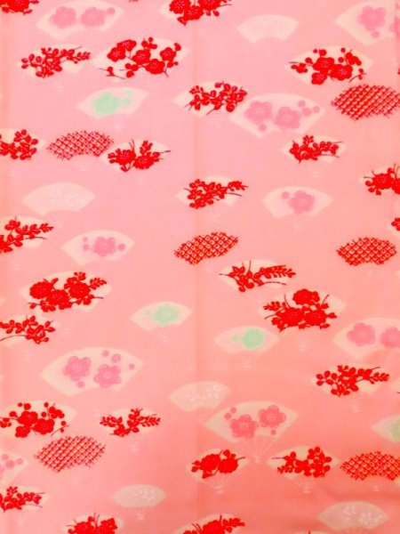 画像4: K0602I  襦袢 女性用着物  モスリン   ピンク, 梅 【中古】 【USED】 【リサイクル】 ★☆☆☆☆ (4)