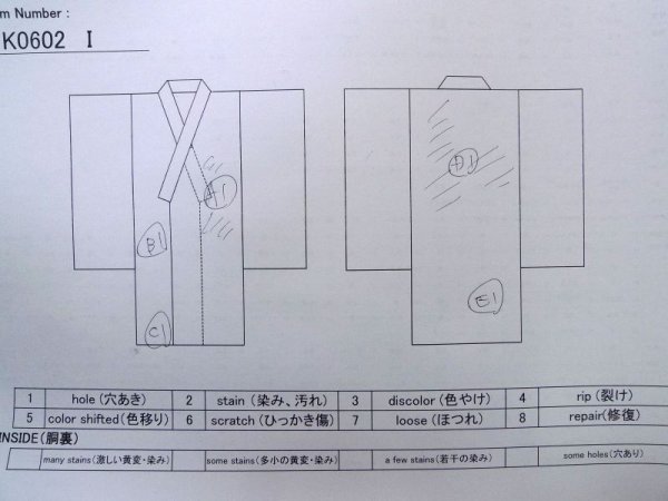 画像14: K0602I  襦袢 女性用着物  モスリン   ピンク, 梅 【中古】 【USED】 【リサイクル】 ★☆☆☆☆ (14)