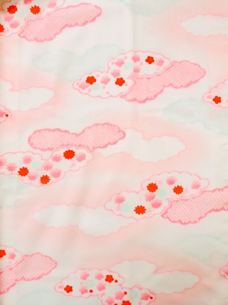 画像3: K0602J  襦袢 女性用着物 手刺繍半衿付き、蛍光ピンク 綿   ピンク, 花 【中古】 【USED】 【リサイクル】 ★★★☆☆ (3)