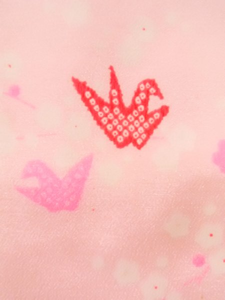 画像7: K0602O 女性用 襦袢   化繊 薄い鮮やか桃色,  梅 【中古】【USED】【リサイクル】 ★★☆☆☆【K0602O】 (7)