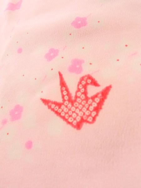 画像8: K0602O 女性用 襦袢   化繊 薄い鮮やか桃色,  梅 【中古】【USED】【リサイクル】 ★★☆☆☆【K0602O】 (8)