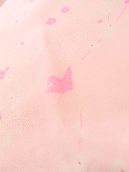 画像9: K0602O 女性用 襦袢   化繊 薄い鮮やか桃色,  梅 【中古】【USED】【リサイクル】 ★★☆☆☆【K0602O】 (9)